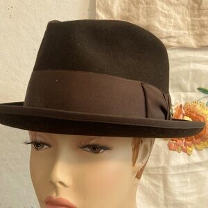 Vintage Stetson brown wool winter hat 7 1/4 size